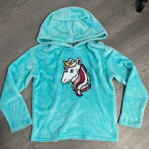 BCBG Girls Unicorn Fleece Fuzzy Sweater Size Medium 10 / 12